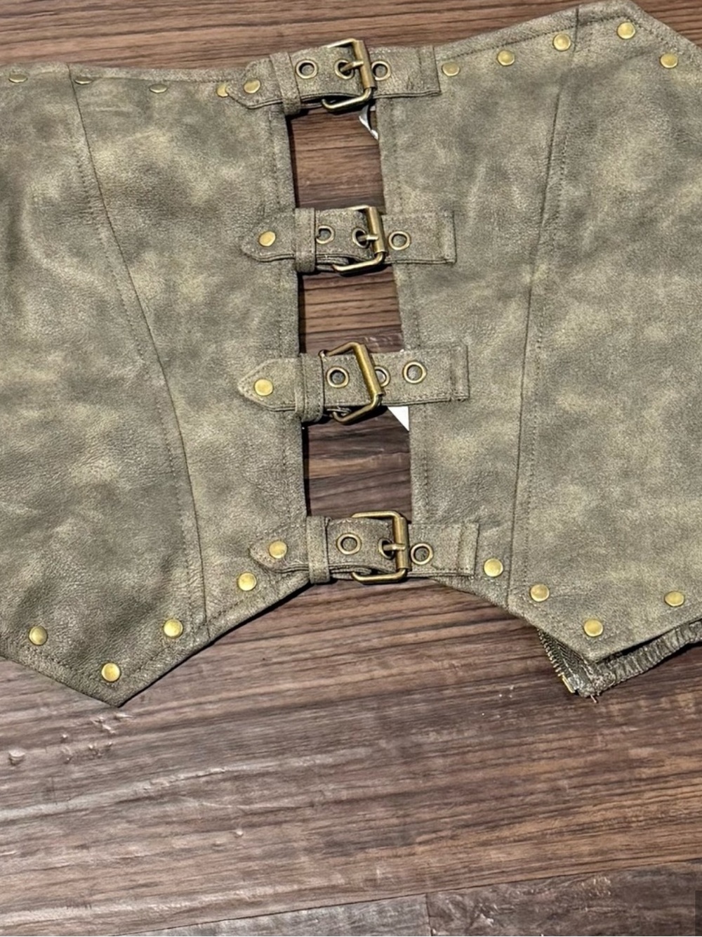 Windsor Olive Green Buckle Top
